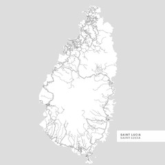 Map of Saint Lucia Island