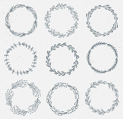 Set of Hand-drawn watercolor floral frame made in vector