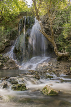 The Boaza waterfall is located near the main road Varna - Sofia in the Boaza area. It is a small waterfall about 5 meters away and has been formed by a small underground stream of the Vrana River. © Petko