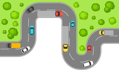 Banner with top view of road.