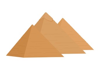 The icon with the Egyptian Pyramids of Giza on a white background