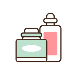Pair of Cosmetic Products Vector Illustration
