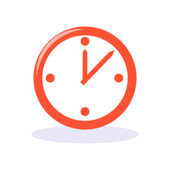 Clock of Red Color Poster Vector Illustration