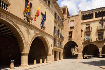 Fototapeta na wymiar Spain Square of Calaceite, Matarranya, Teruel, province, Aragon, Spain