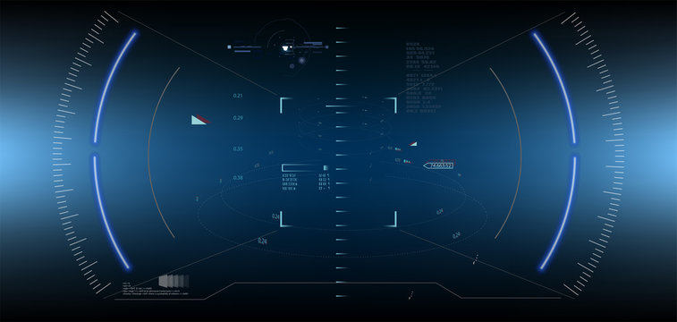 Sci-Fi Futuristic Glowing HUD Display. Vitrual Reality Technology Screen