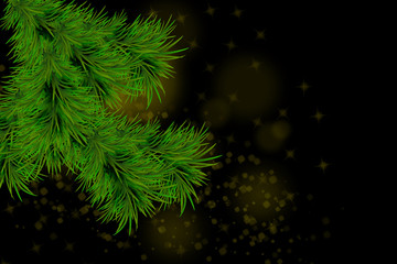 Fototapeta na wymiar Christmas and happy new year background with sparkles and Christmas tree