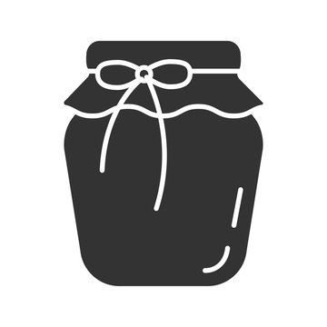 Strawberry Jam Jar Glyph Icon