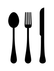 Three Templates of Cutlery Vector Illustration