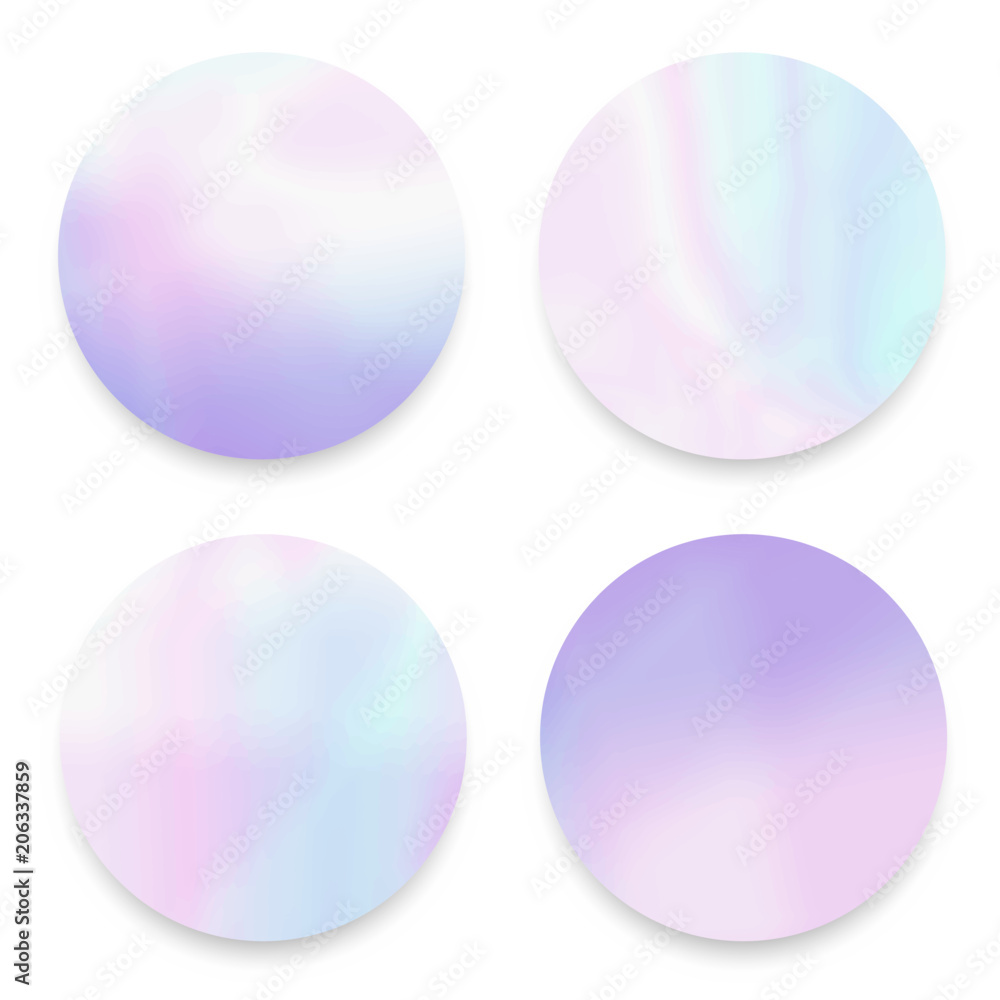 Canvas Prints soft fluid, holographic,gradient round frames set