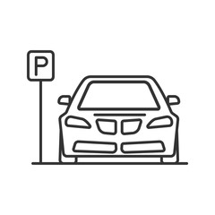 Parking zone linear icon