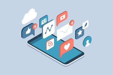 Social media apps on a smartphone