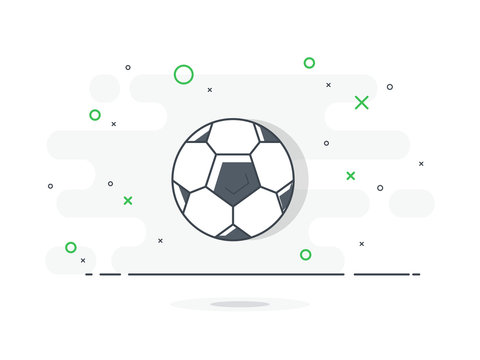Soccer / football ball. Trendy flat vector on white background.