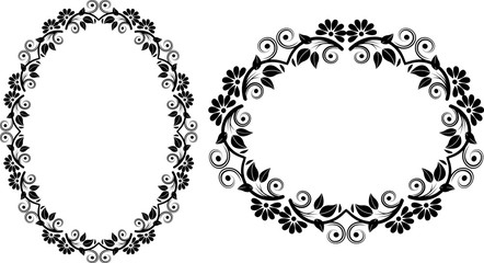 isolated floral frames