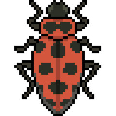 Obraz premium vector pixel art beetle