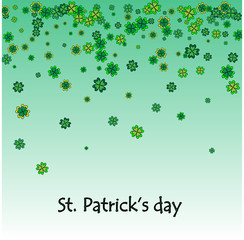 Background with green clover leaves with space for text