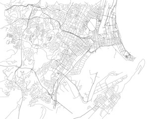 Strade di Durban centro, cartina della città, Sudafrica. Stradario