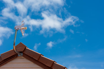 Wireless Internet antenna receiver with blue sky