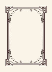 Old Vintage Frame with Cut Angles and Thin Swirls