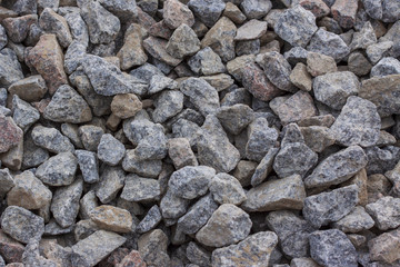 Crushed stone from red granite