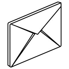 envelope mail isometric icon vector illustration design