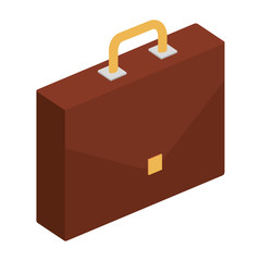 portfolio briefcase isometric icon vector illustration design