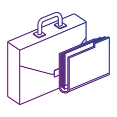 portfolio briefcase with folder isometric vector illustration design