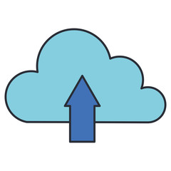 cloud computing with arrow upload vector illustration design