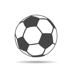 soccer ball icon with shadow on a white background