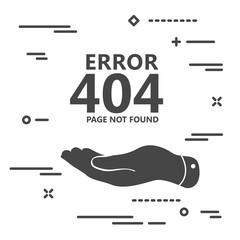 flat hand represents the 404 error page not found illustration i
