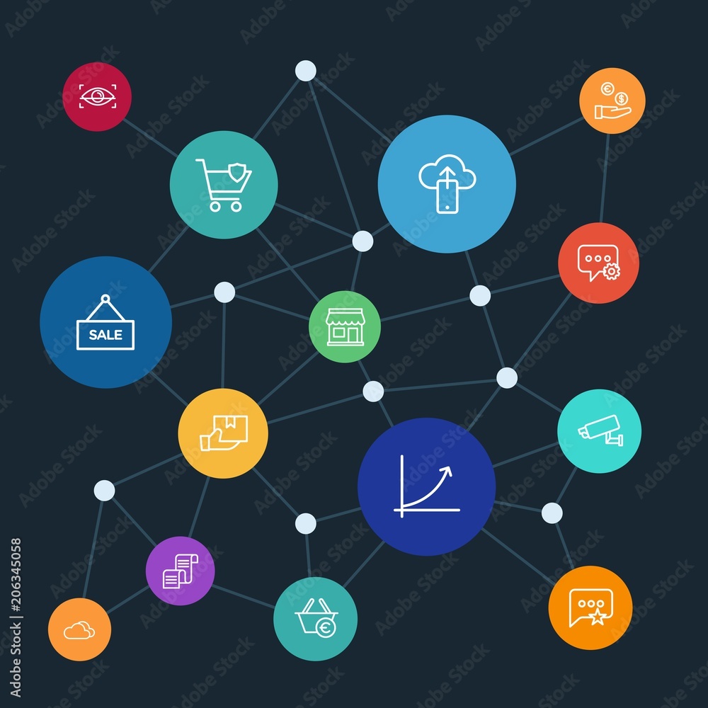 Poster abstract background with polygonal connected lines. set of networking, charts, chat and messenger, s