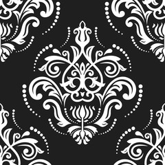 Orient classic black and white pattern. Seamless abstract background with repeating elements. Orient background
