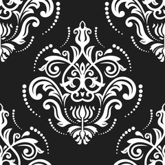 Orient classic black and white pattern. Seamless abstract background with repeating elements. Orient background
