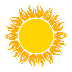 Decorative vector bright colorful sun symbol