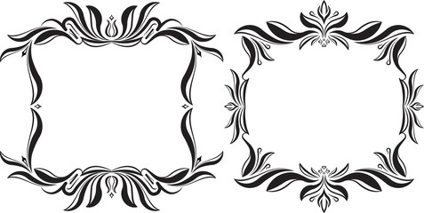 Pair of decorative floral vector frame.