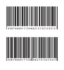 Pair of bar code labels. Vector illustration.