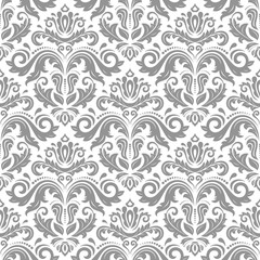 Orient classic light silver pattern. Seamless abstract background with repeating elements. Orient background