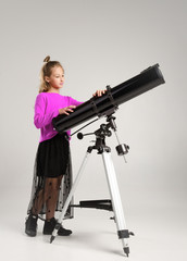 child in the Studio posing in fashionable clothes