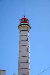 Lighthouse with lighthouse house on the Iberian Peninsula in spring

