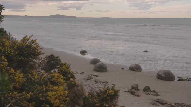 Moeraki boulders in the South Island New Zealand