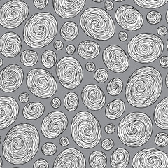 Seamless abstract hand-drawn waves pattern, wavy background.