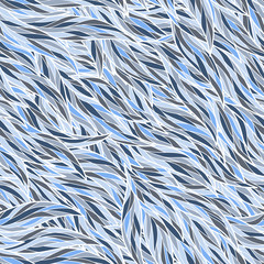 Seamless abstract hand-drawn waves pattern, wavy background.