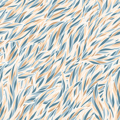Seamless abstract hand-drawn waves pattern, wavy background.