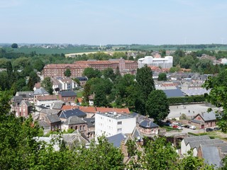 Fototapeta na wymiar Ville de Guise avec vue sur le familistère. Département de l'Aisne. France