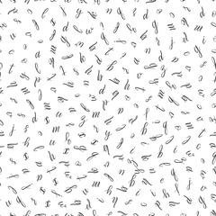 Vector seamless pattern with painted letters of the alphabet.