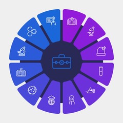 science, education Infographic Circle outline Icons Set. Contains such Icons as  idea,  astronomy,  study,  sky,  education, prism,  laboratory,  school,  world and more. Fully Editable. Pixel Perfect