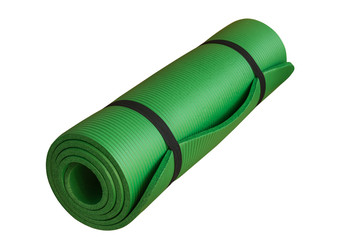 Green sports carpet  mat isolated on white background.