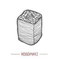 Hosomaki in Hand Drawn Style