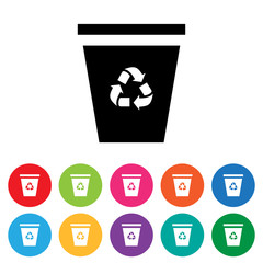 Recycling symbol icon set