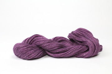 Purple and lilac hank of knitting yarn
