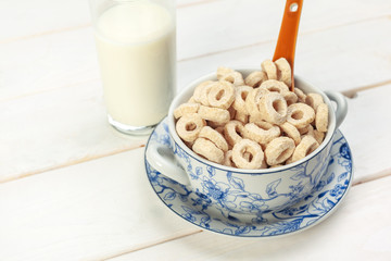Delicious Healthy breakfast. Grain Cereal rings